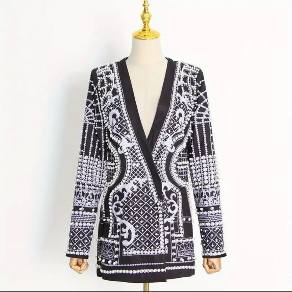 Women's Luxury Blazer Jacket - Elegant Long Sleeve Formal & casual coat - Picture 2 of 4